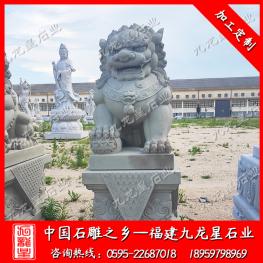 惠安石雕獅子廠家 門口石獅子一對(duì)