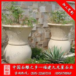 石雕花缽多少錢 園林景觀庭院花缽