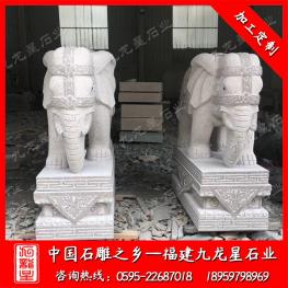 石雕大象的擺放 花崗巖吉象 動(dòng)物石大象雕塑