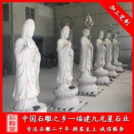 花崗巖觀(guān)音石像廠(chǎng)家 定制家用觀(guān)音菩薩 寺廟白麻觀(guān)音石像