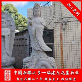 大型石雕觀音菩薩雕像 廠家觀音石像圖片