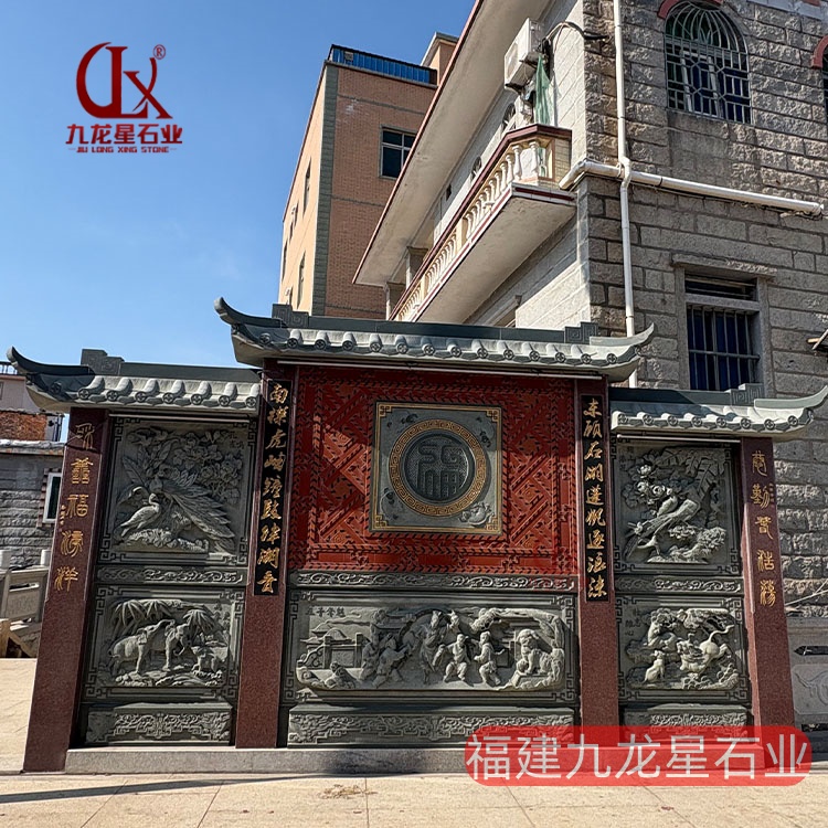 宗祠照壁石雕有什么講究？青石麒麟石雕照壁